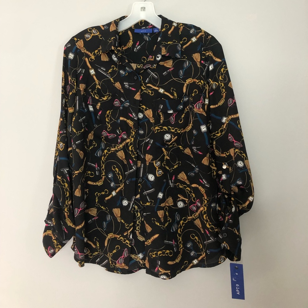 APT 9 Button Down Blouse